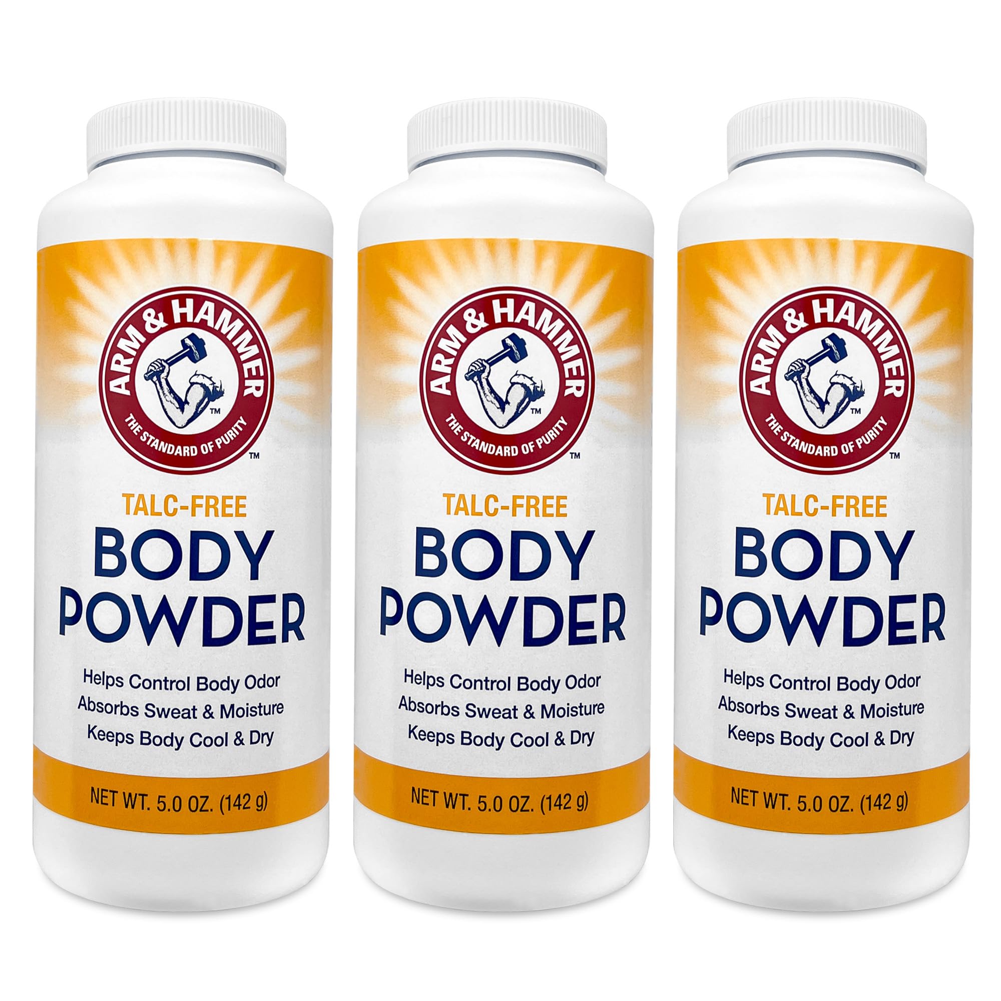 Natural Talc-Free Body Powder for Odor Control, Sweat & Moisture Protection - 3 Pack | Ideal for Gym, Travel & Daily Freshness