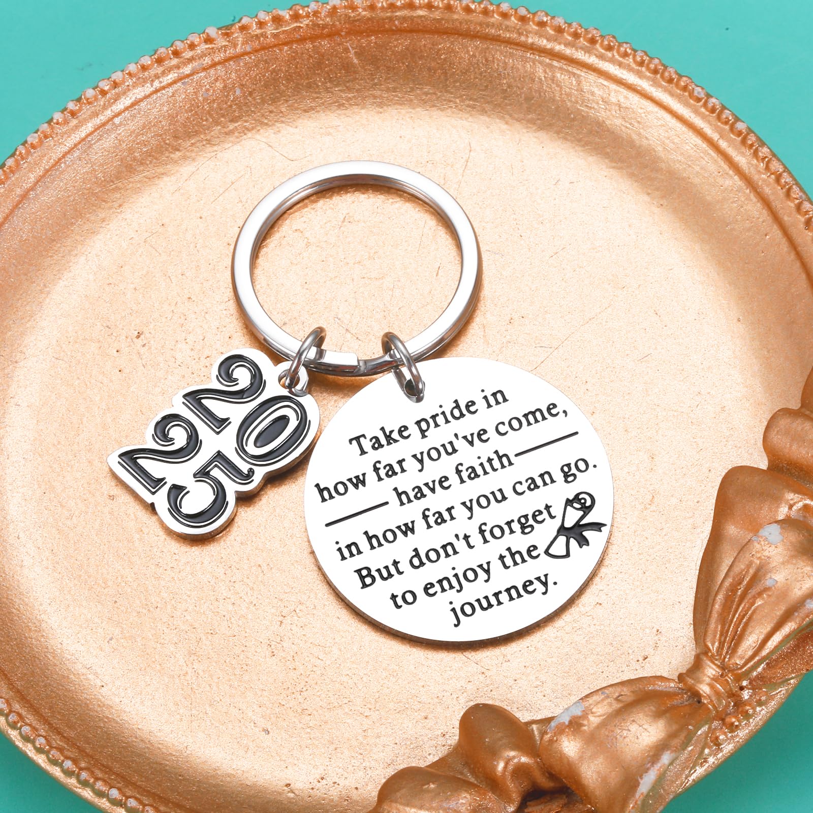 2025 Graduation Keychain Gift for Him & Her - Inspirational Key Ring for High School, College, Nurse, Masters Students - Perfect Graduation Gift for Men, Women, Sons & Daughters - Ideal for 2025 Senior Parties & Graduation Celebrations