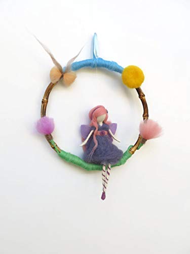 Fairy Mobile for Girls Room Decor - Handmade Waldorf Baby Nursery Mobile - Perfect for Baby Shower Gifts & Nursery Decorations