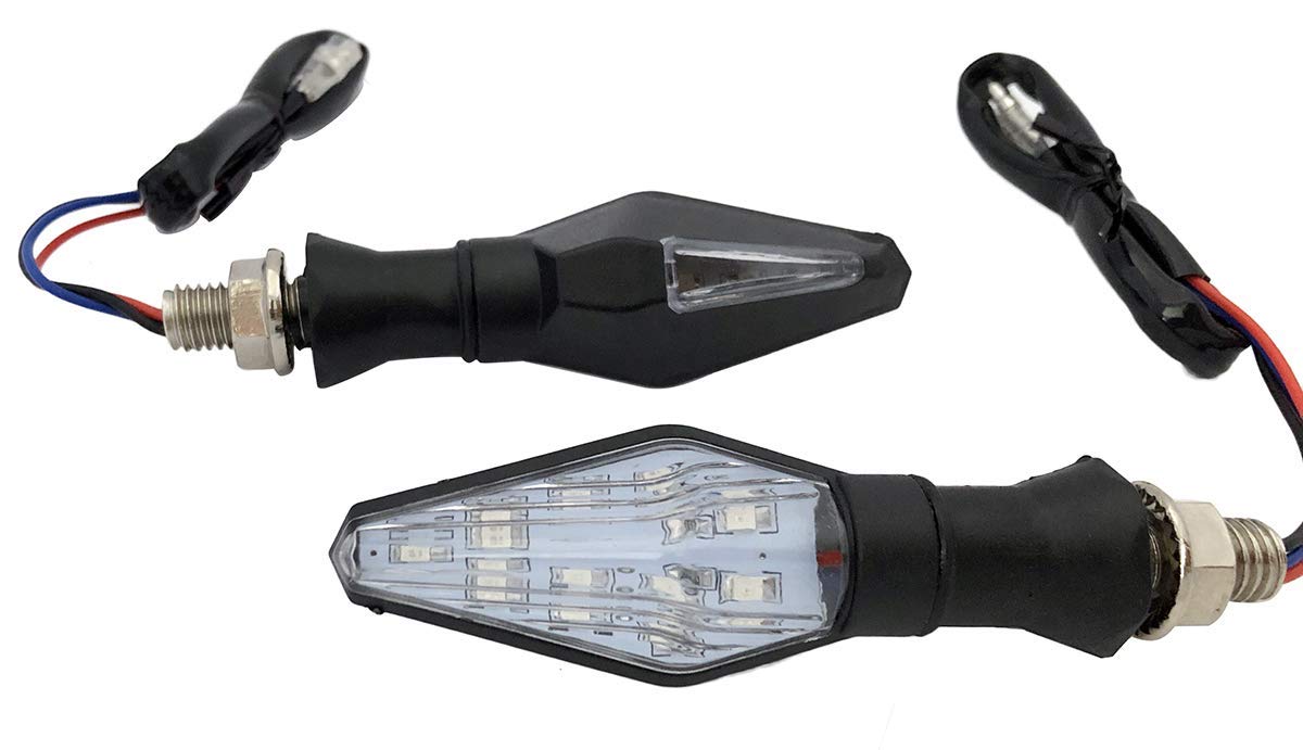 2007 Kawasaki Eliminator 125 LED Sequential Turn Signals - Black Motorcycle Blinkers & Indicators for Enhanced Visibility & Safety | Perfect for Night Riding & Custom Bike Upgrades