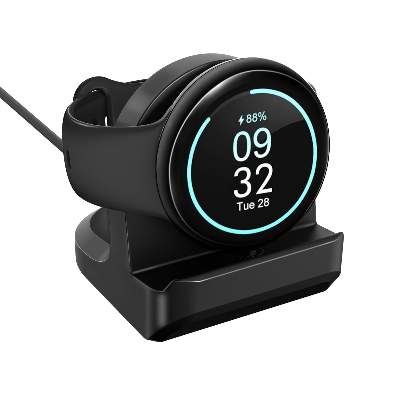 TiMOVO Vertical Charger Stand for Google Pixel Watch 3/2 & Fitbit Ace LTE - Non-Slip Charging Dock with Cable Management Slot (Black) | Perfect for Nightstand, Office Desk & Travel Charging Station