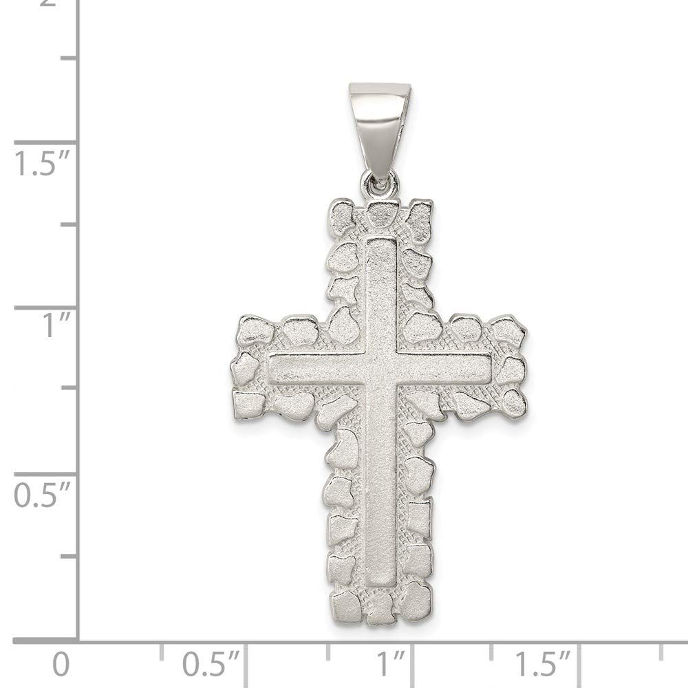 Roy Rose Jewelry Sterling Silver Polished Outlined Cross Pendant Necklace - Elegant Religious Jewelry for Women, Perfect for Church, Weddings & Everyday Wear