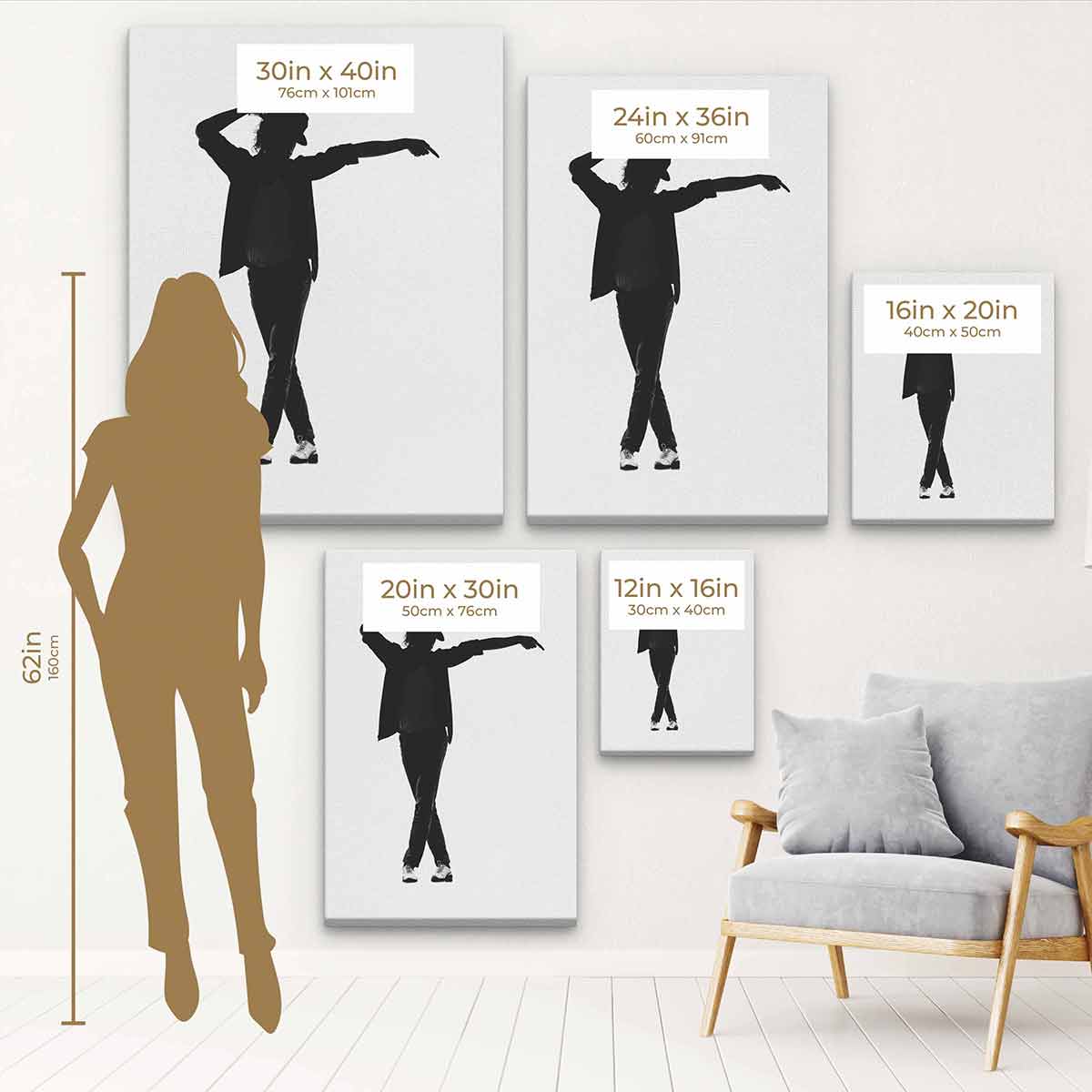 Michael Jackson King of Pop Wall Art Canvas Print - 7615 - Perfect for Home Decor, Music Room, or Gift for MJ Fans