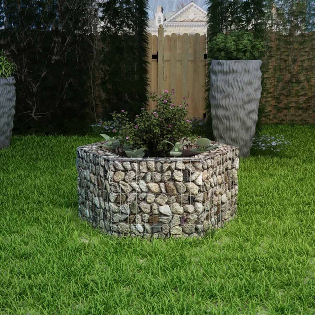 Hexagonal Gabion Raised Garden Bed - 39.4