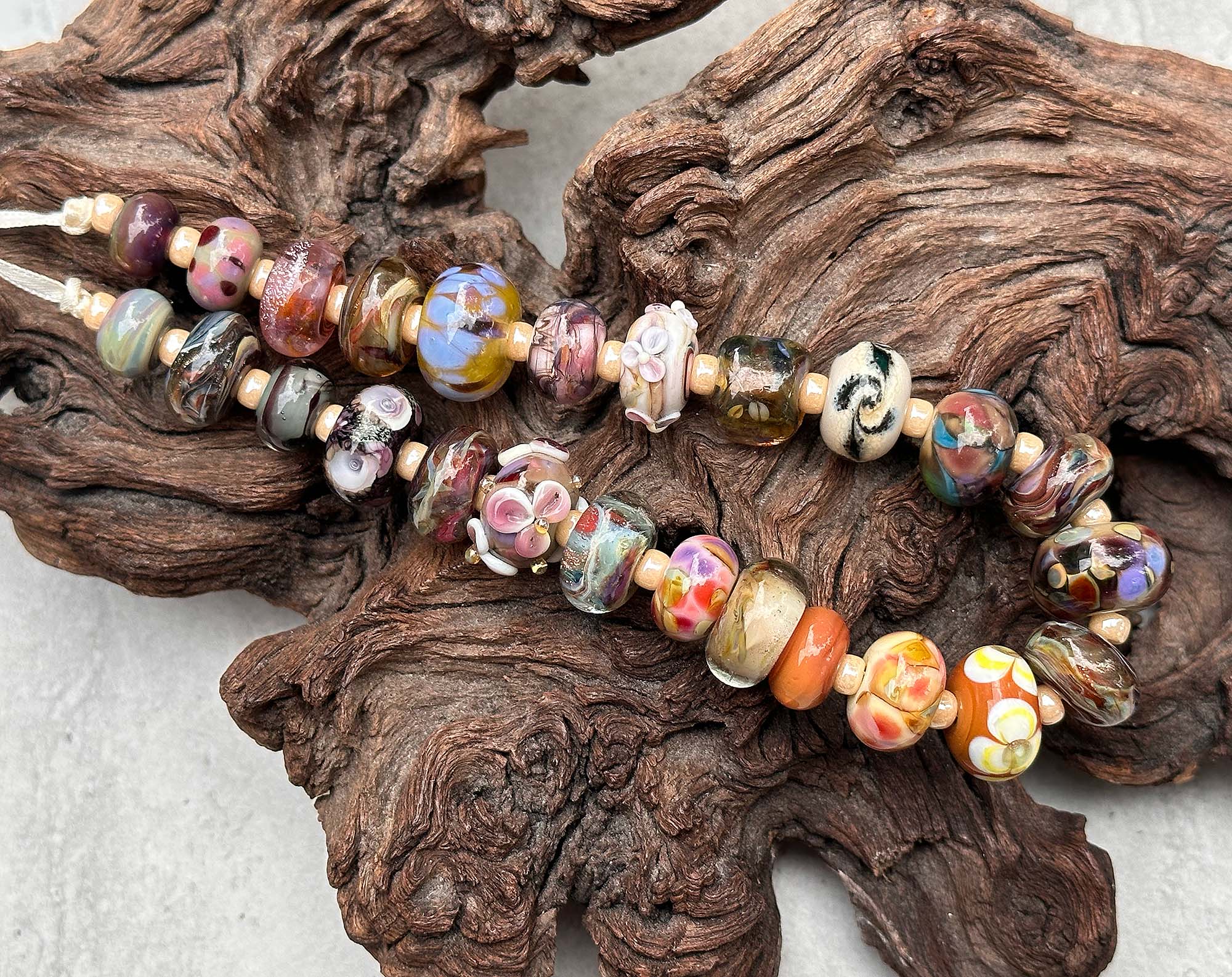 25-Piece Brown Orphans Lampwork Glass Beads Set for Jewelry Making - DIY Bracelets, Necklaces & Craft Projects (SRA)