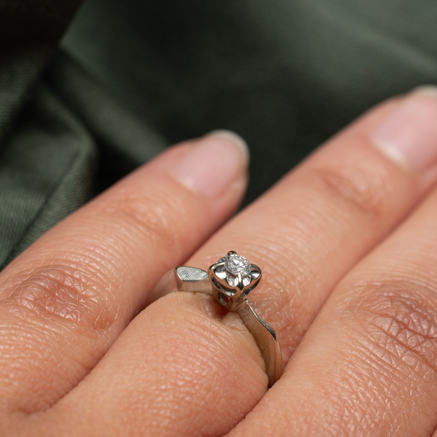 0.13ct Solitaire Diamond Ring for Women - Size 6.5 | Classic Illusion Set Engagement Ring | Perfect for Proposals, Anniversaries & Special Occasions
