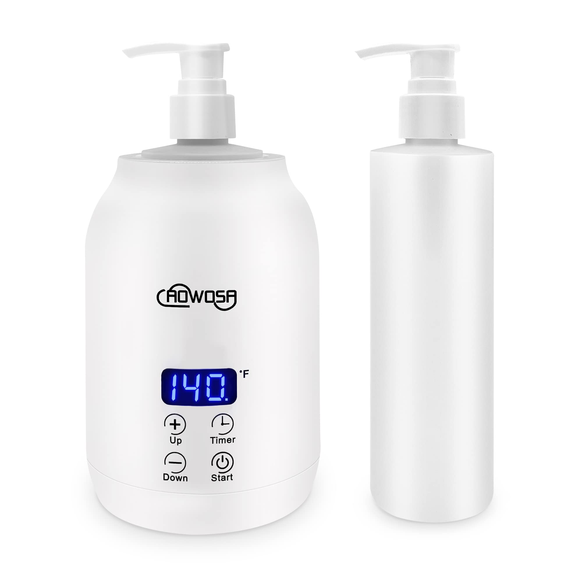 Professional Electric Massage Oil Warmer Bottle - Digital Lotion Heater for SPA, Salon & Home Use with 2 Dispenser Bottles | Perfect for Relaxation, Aromatherapy & Pain Relief (White)