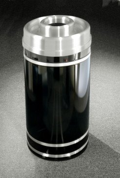 Monte Carlo 33 Gallon Powder Coated Donut Top Ash & Trash Receptacle - Durable Outdoor Waste Bin for Patio, Poolside & Commercial Use