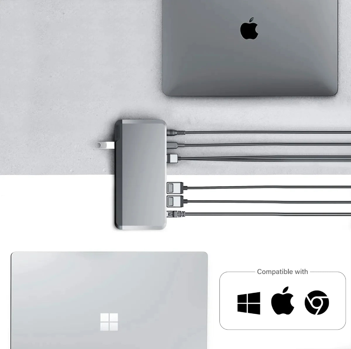 MX2 USB C Dual Display DP Alt Mode Docking Station with 100W Power Delivery - 4K HDMI & DisplayPort Adapter for MacBook Pro/Air, Dell XPS, Surface Pro - Home Office & Gaming Setup
