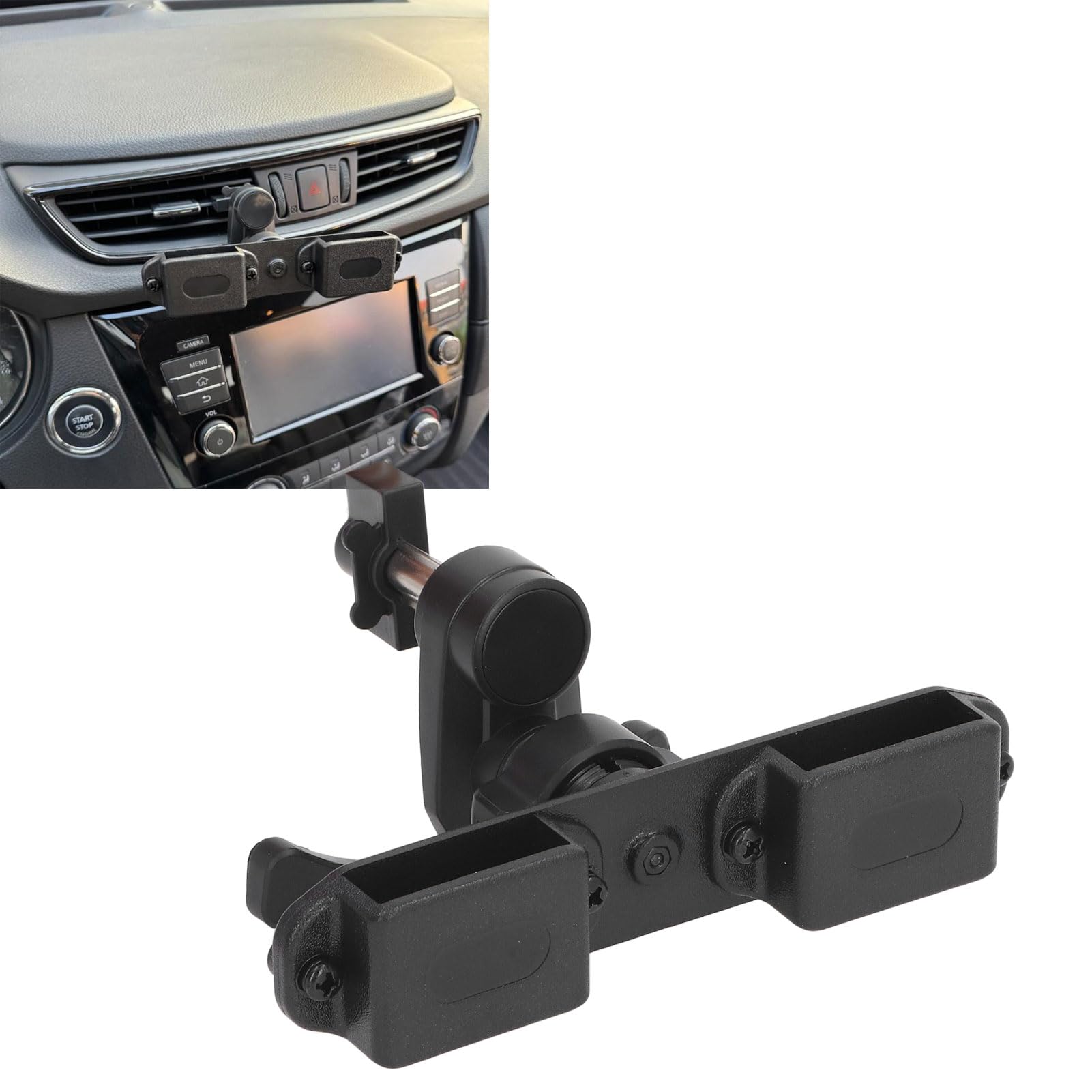 Dual Walkie Talkie Car Vent Mount - Adjustable Hook Holder for Icom & 2-Way Radios | Secure Handheld Radio Mount for Truck, RV & Emergency Use