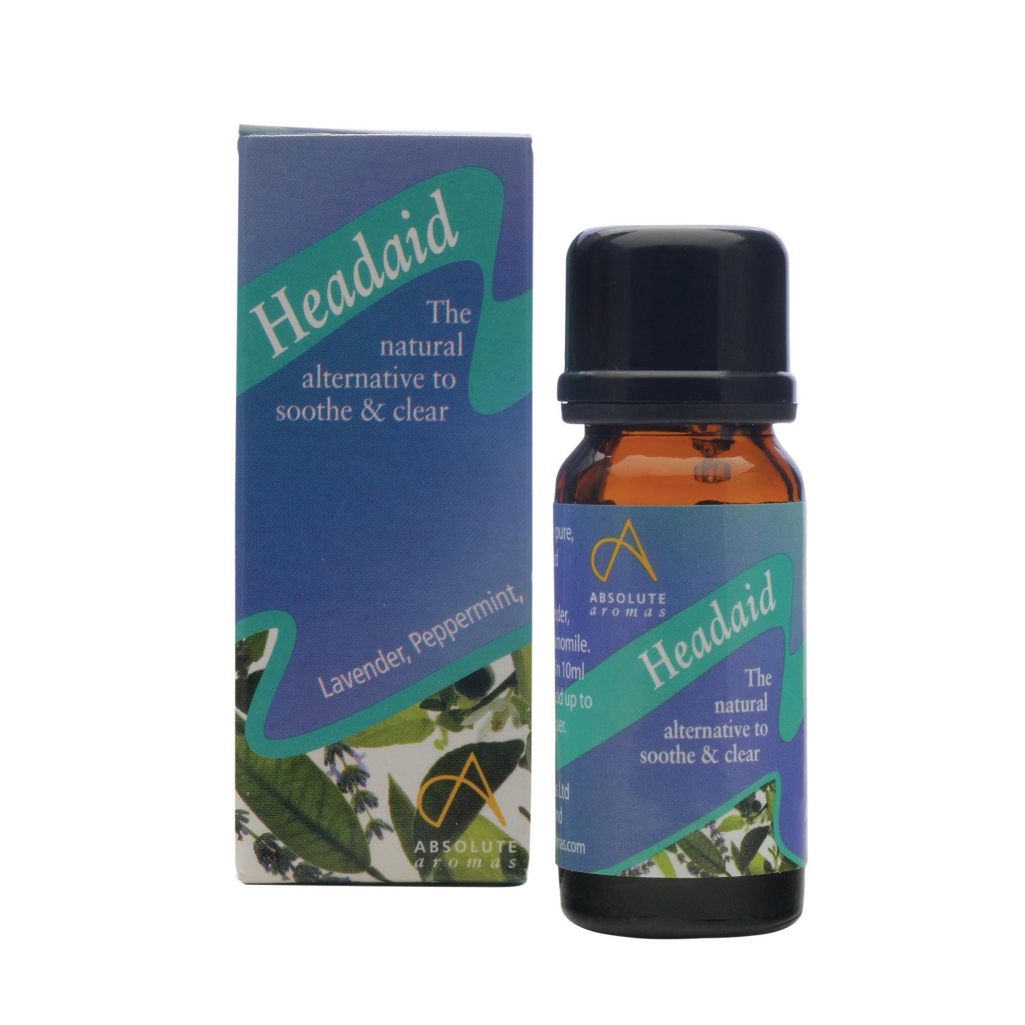 Absolute Aromas Headaid Essential Oil Blend - 10mL Natural Aromatherapy for Headache Relief & Stress Relief | Perfect for Diffusers, Massage & Relaxation