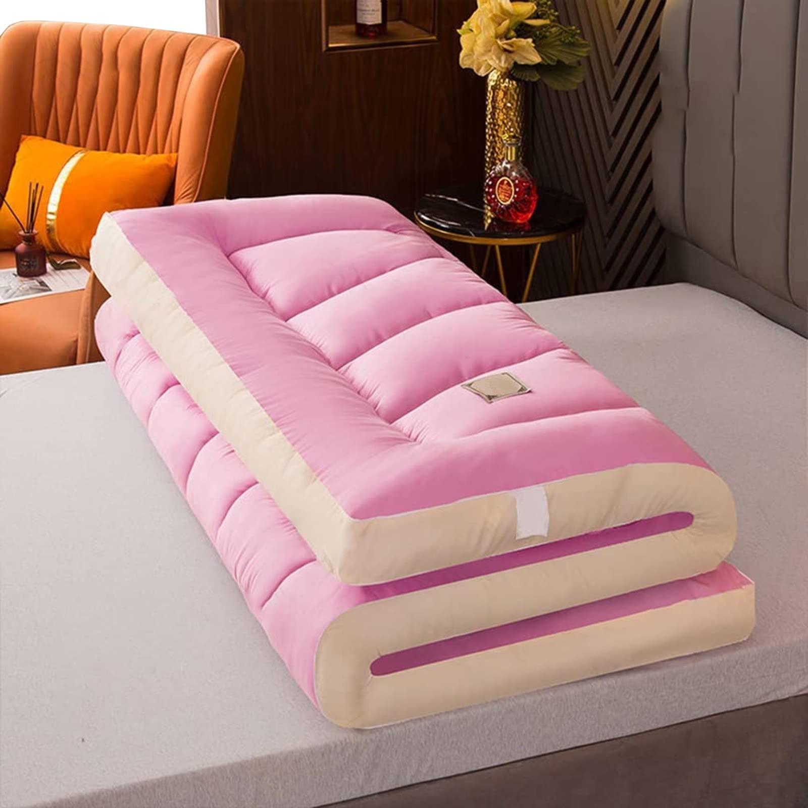 4-Inch Extra Thick Japanese Floor Futon Mattress - Roll-Up Memory Foam Tatami Mat for Sleeping, Guest Bed & Floor Comfort | Perfect for Small Spaces, Camping & Home Use