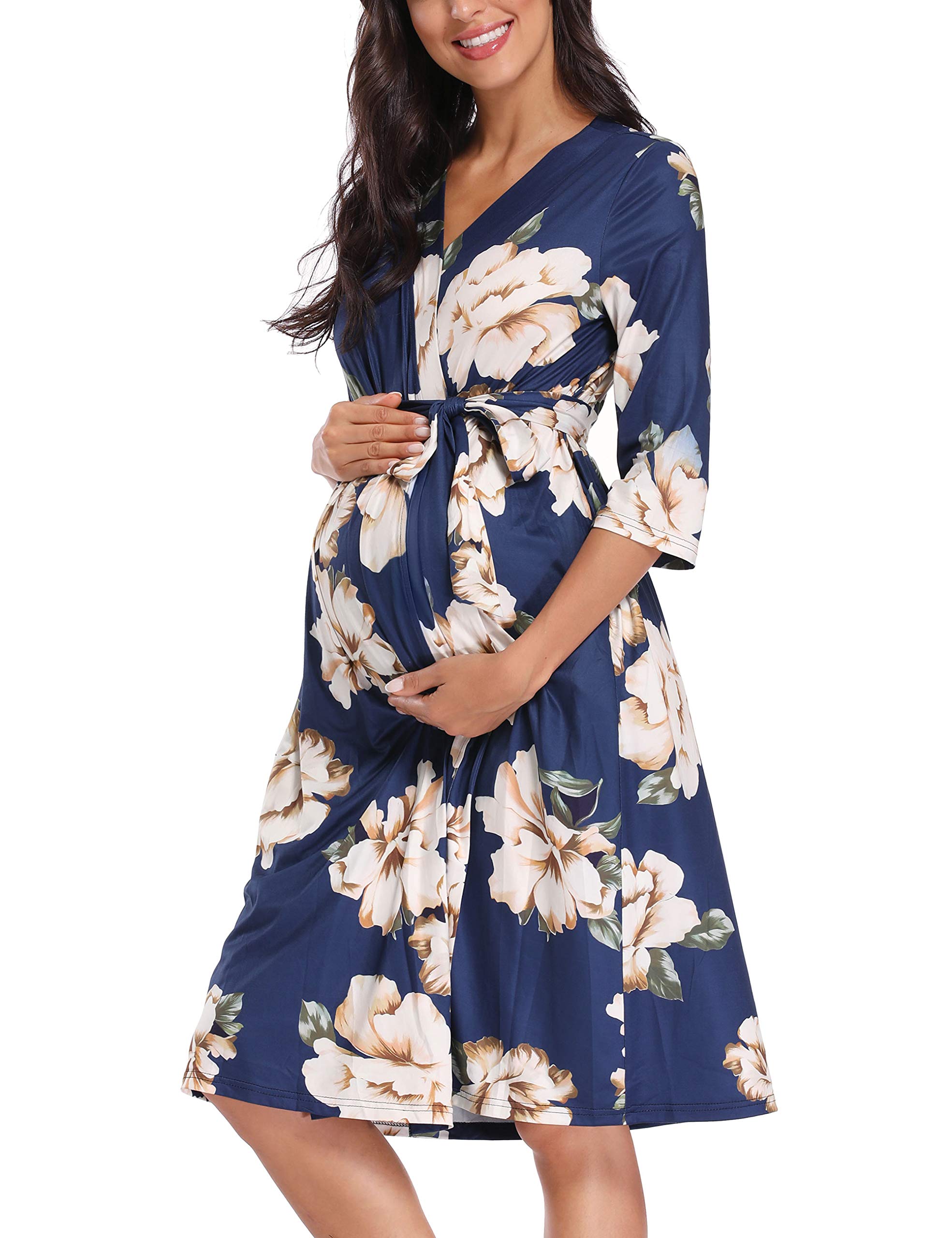 **Peauty Maternity Hospital Gown - Labor & Delivery Nursing Robe, Postpartum Breastfeeding Sleepwear for Pregnancy & New Moms - Soft & Comfortable for Hospital Stay & Home Recovery**