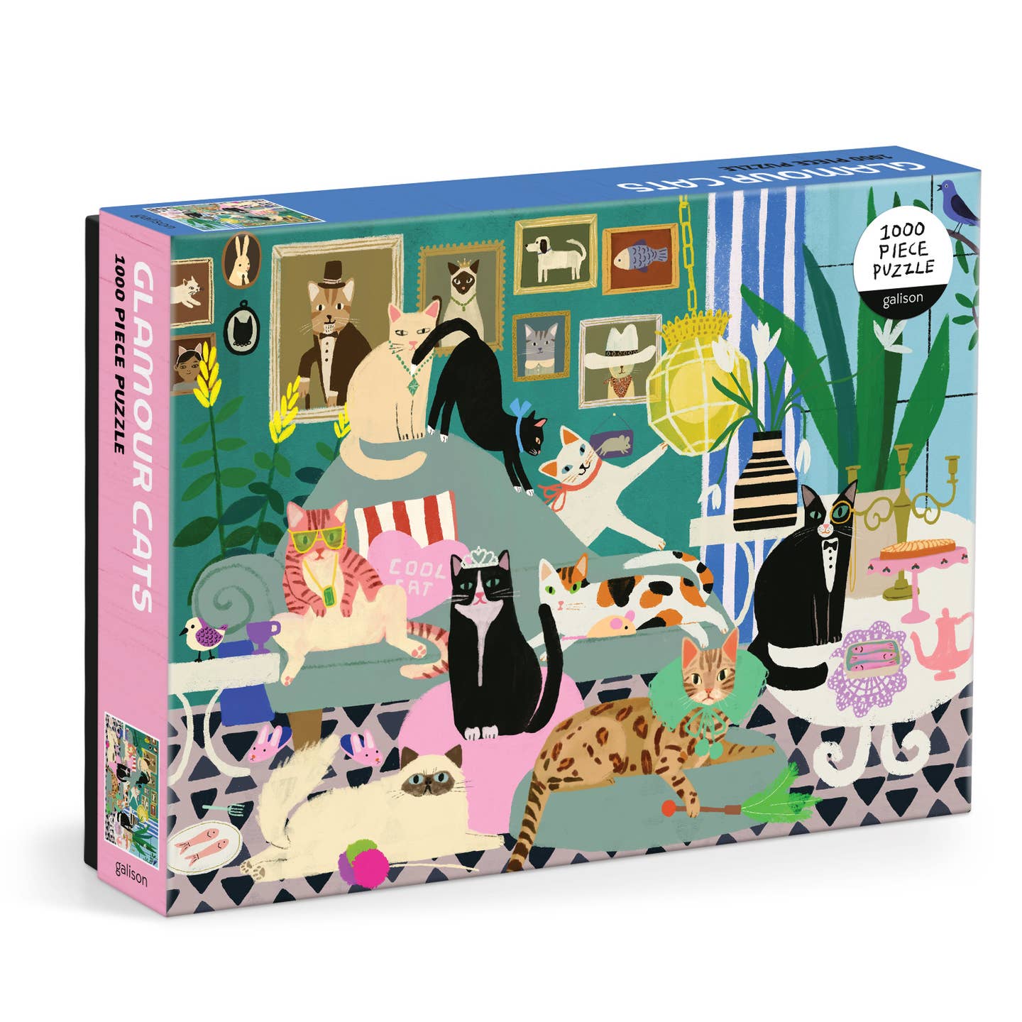 Glamour Cats 1000 Piece Jigsaw Puzzle - Fun Family Activity & Home Decor for Puzzle Lovers