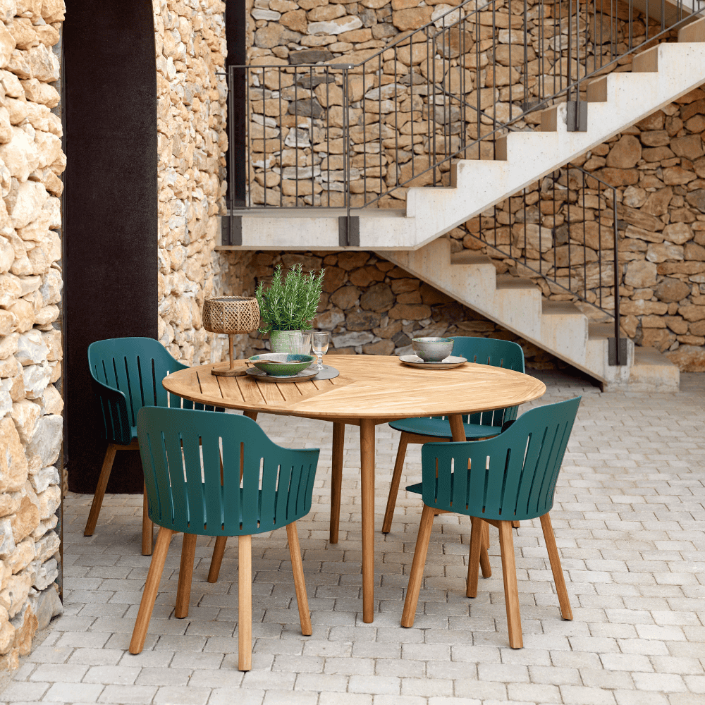 Premium Outdoor Dining Chair Set - Weather-Resistant Patio Chairs for Backyard, Garden & Poolside - Comfortable Stackable Outdoor Furniture for Entertaining (Set of 2)