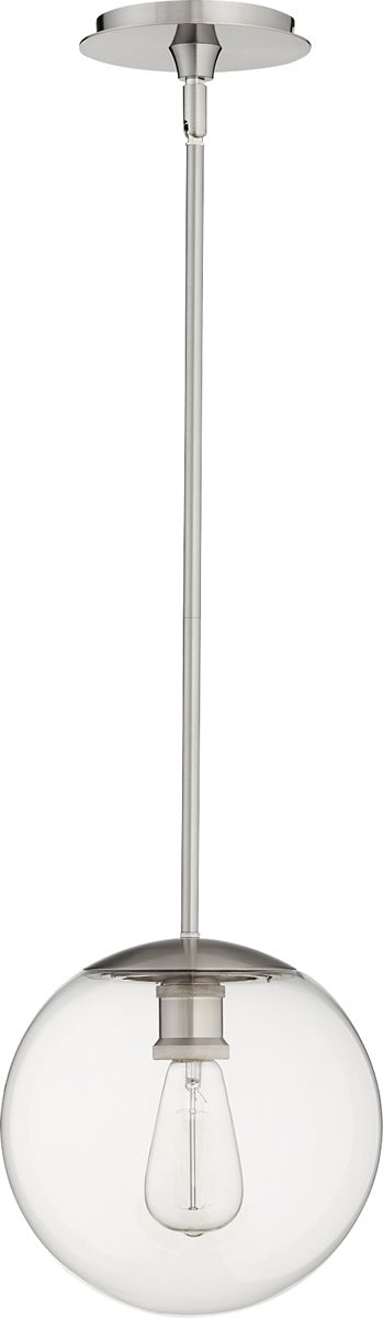 10W Single Light Pendant Light Fixture in Satin Nickel Finish - Perfect for Kitchen Island, Dining Room, or Entryway Lighting