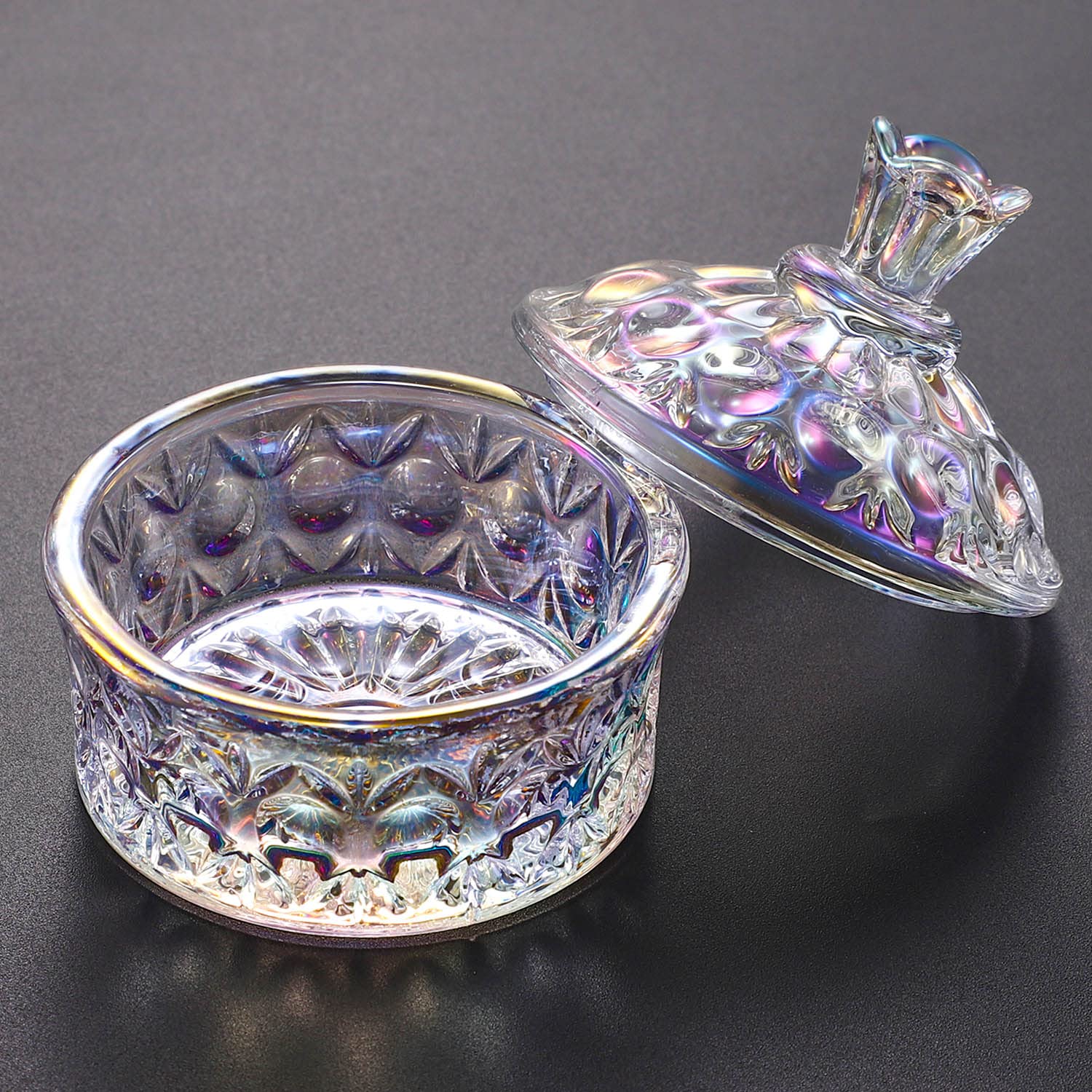 Noverlife Glass Dappen Dish with Lid - Crystal Nail Art Bowl for Acrylic Liquid & Powder, Monomer Holder for Professional Manicure & Nail Decor | Perfect for Salon, Home DIY Nail Care & Professional Nail Technicians