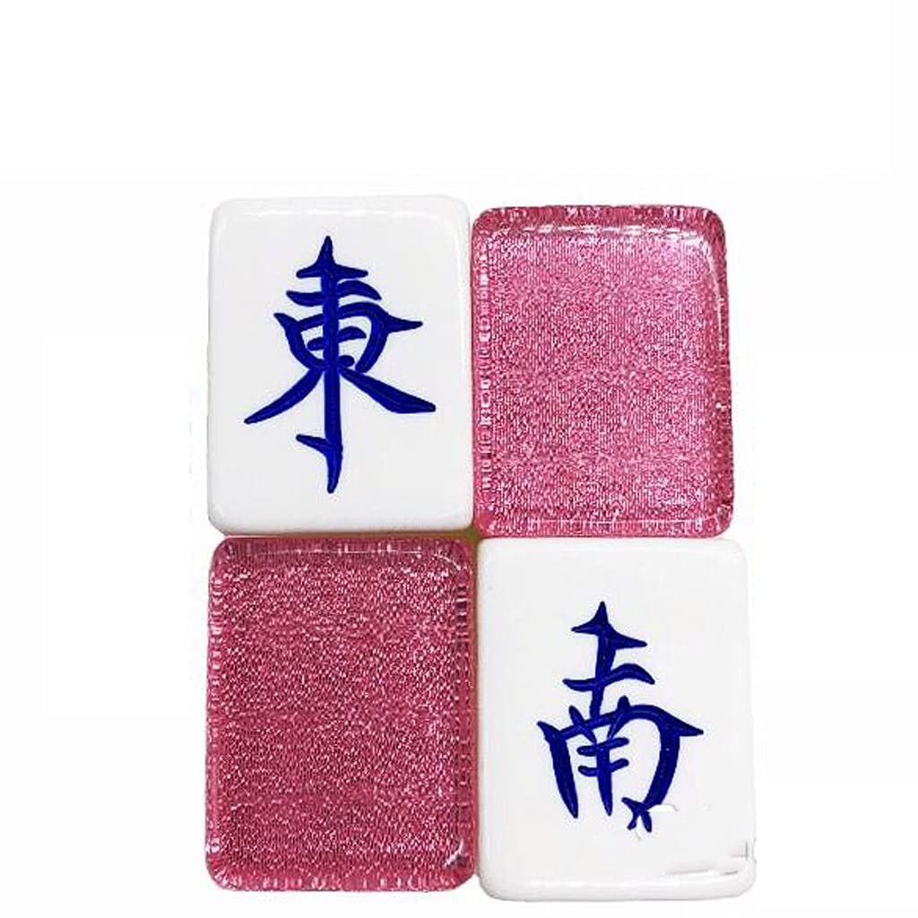 Premium Acrylic Chinese Mahjong Game Set with Dice & Weathervane - Complete Family Gift (Pink) | Perfect for Game Nights, Parties & Cultural Enthusiasts