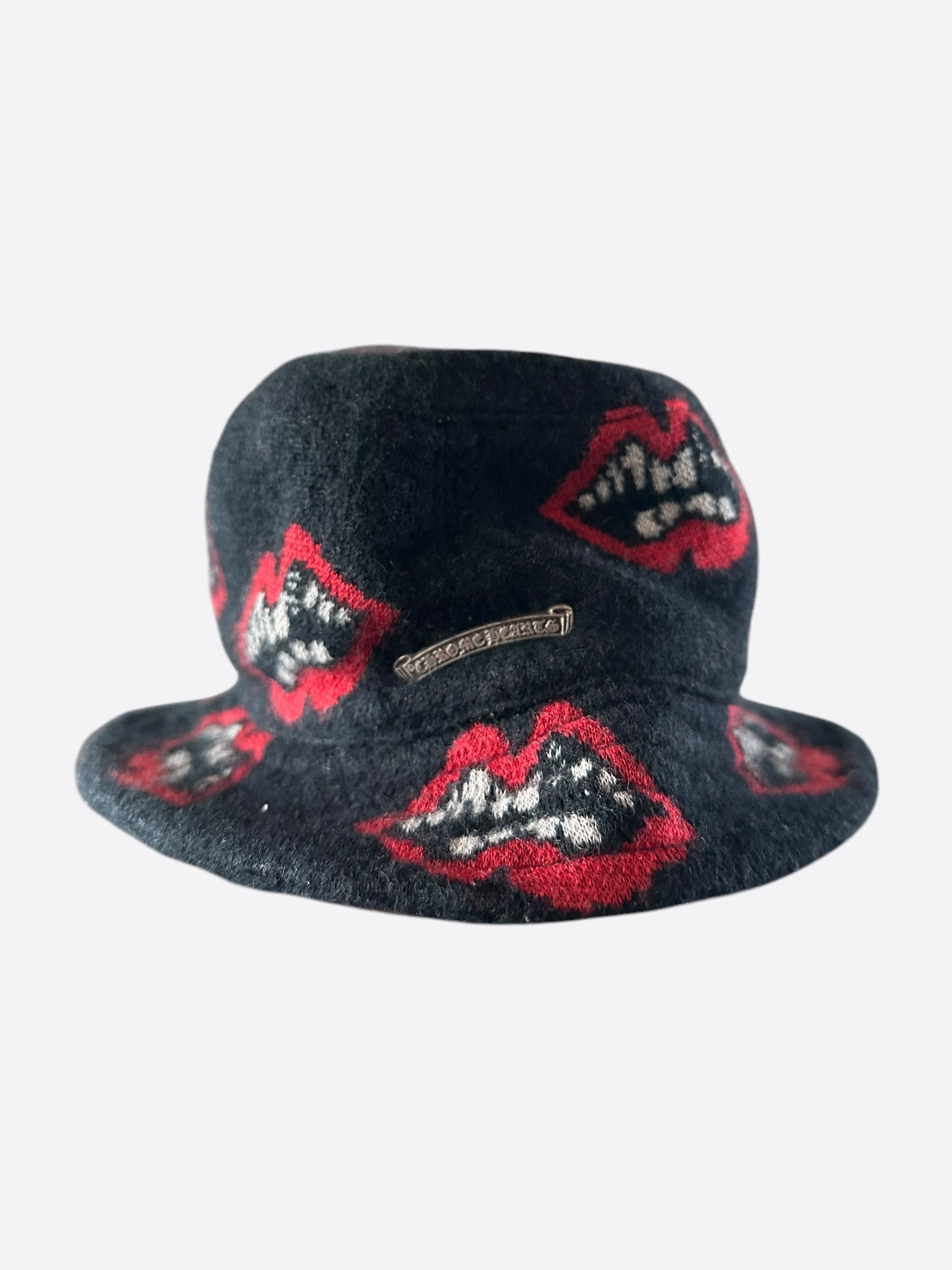 Chrome Hearts Matty Boy Black Chomper Cashmere Bucket Hat for Men - Luxury Designer Winter Beanie for Streetwear & Fashion Outfits