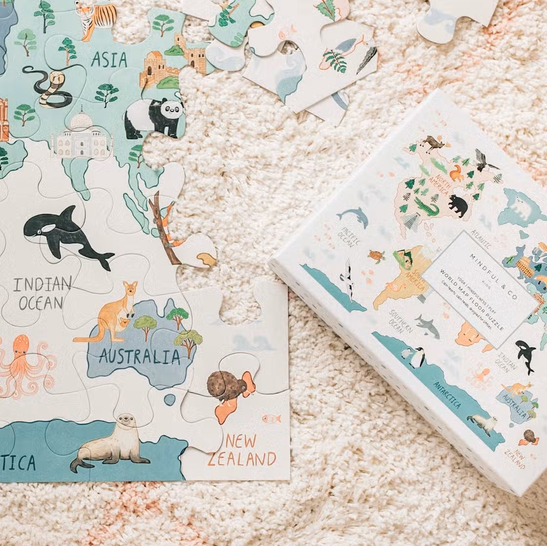 World Map Floor Puzzle for Kids - Educational Geography Learning Toy - Perfect for Home, Classroom & Travel Activities