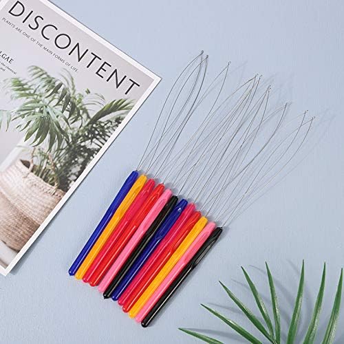 12PCS Micro Ring Hair Extension Loop Needle Threader Tool Kit - Professional Feather Hook & Wire Pulling Hooks for Micro Link Beads and Hair Extensions (12 Pieces Set) - Perfect for Salon Stylists & DIY Hair Extensions at Home