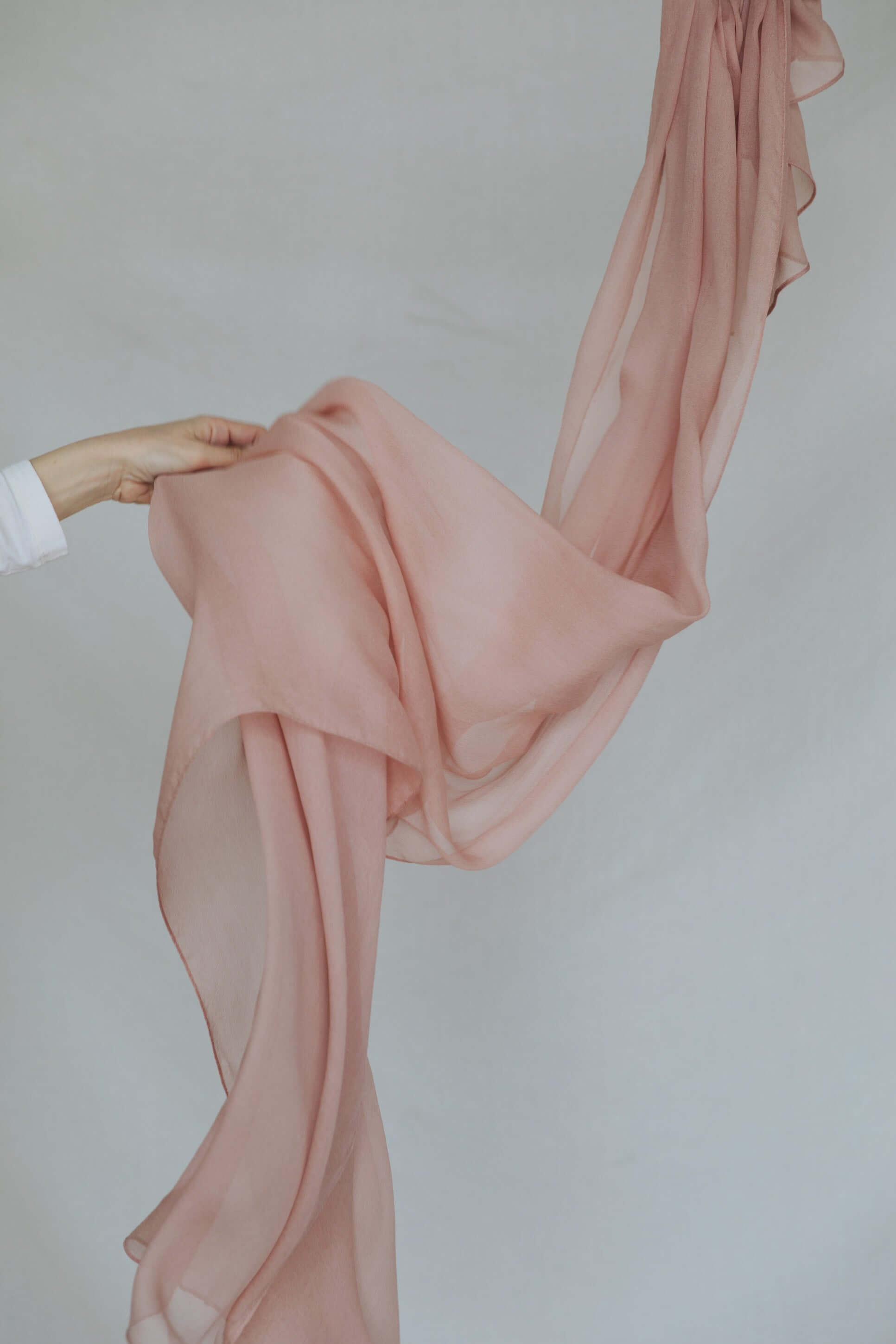Pink Quartz Silk Chiffon Scarf - Lightweight & Elegant Shawl for Women - Perfect for Parties, Weddings & Evening Events