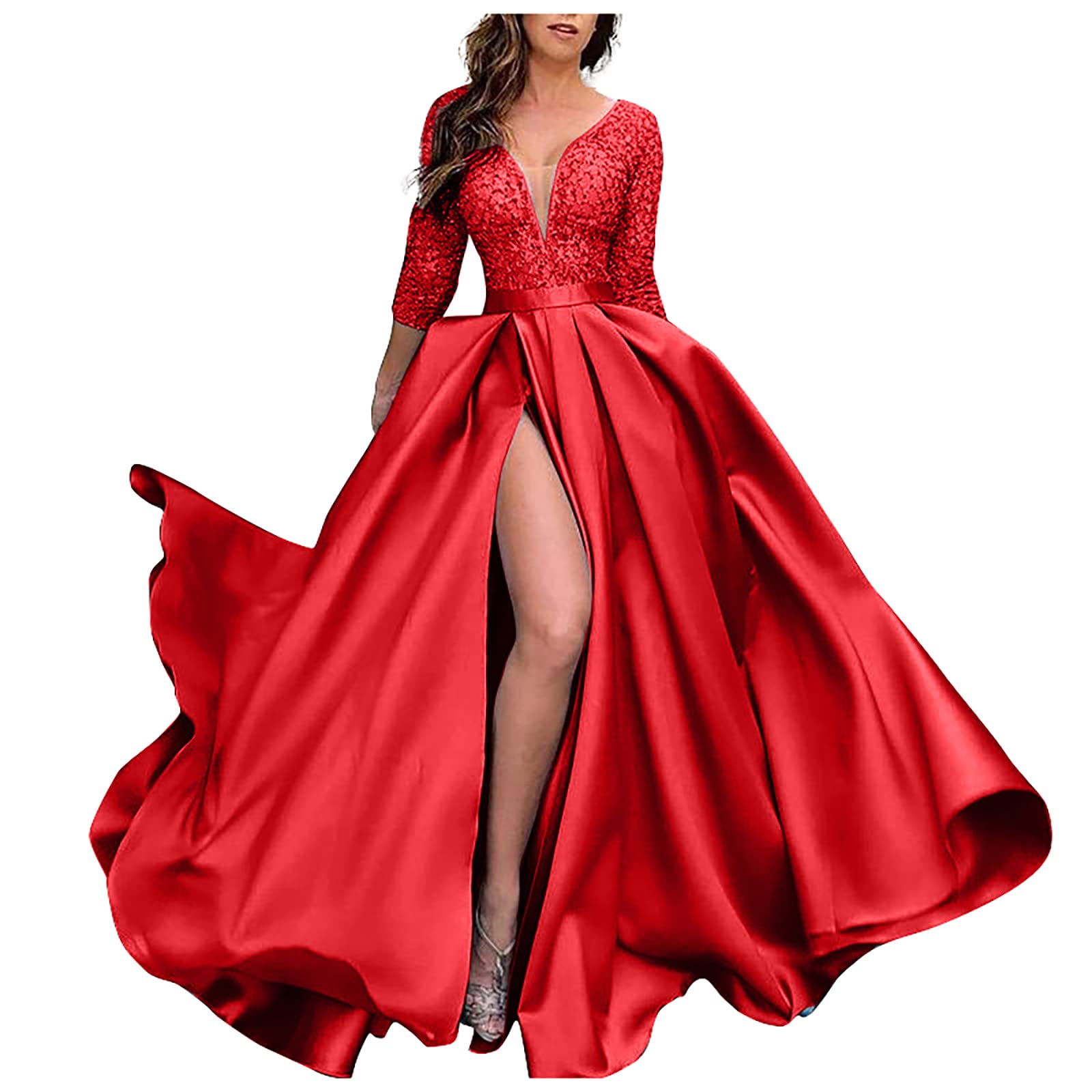 Elegant Women's Sexy Long Swing Evening Dress for Wedding Guest & Party - Flowy Trailing Maxi Dress in Sizes S-5XL | Perfect for Prom, Gala, Cocktail & Formal Events