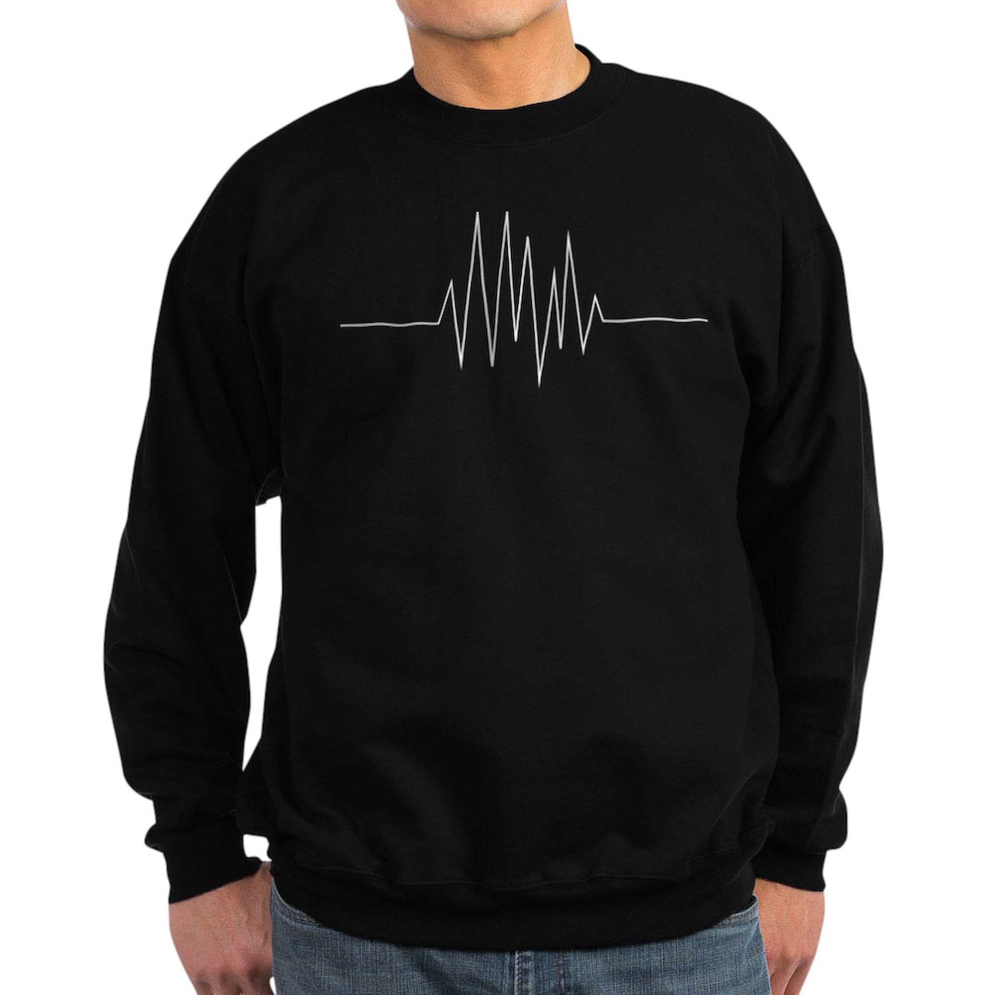 Cardiogram Sweatshirt - Dark Classic Crew Neck Pullover | Unisex Casual Wear for Coffee Shops, Work & Everyday Comfort