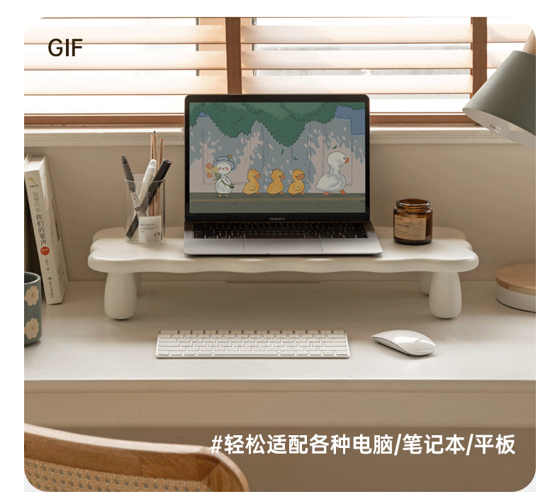 Premium Birch Solid Wood Computer Stand with Storage Shelf - Ergonomic Laptop & Monitor Riser for Home Office Desk Organization
