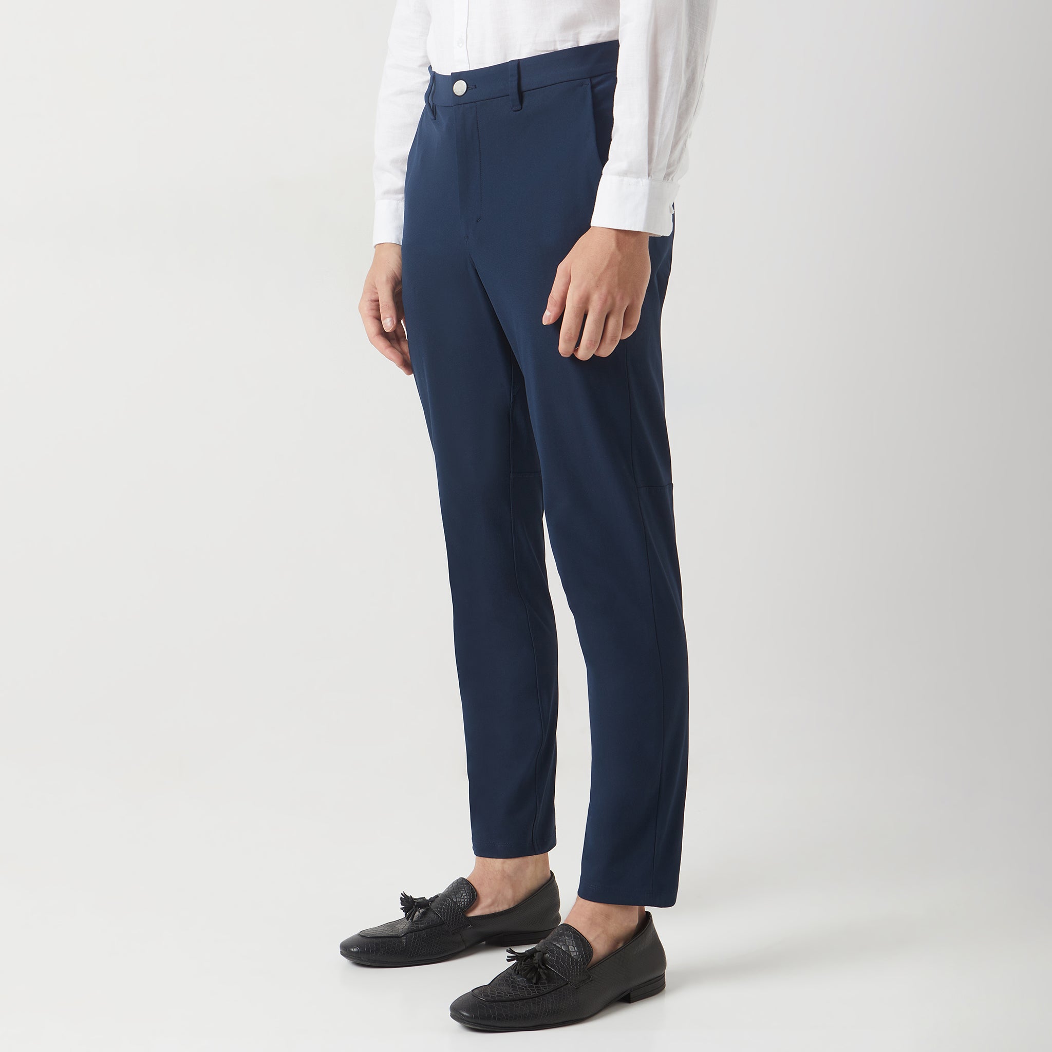 FluidX™ Wrinkle-Free 4-Way Stretch Pants with CIEM® Technology - Mid Rise Ankle Length Trousers for Work, Travel & Casual Wear