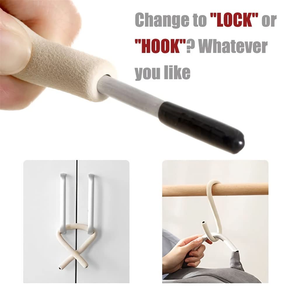 4-Pack Multi-Function Adjustable Hooks - DIY Wall Mount Towel Rack, Car Organizer, Hat Holder, Phone Stand & Drying Rack - Bendable Home Storage Solution for Bathroom, Kitchen, Office & Closet Organization