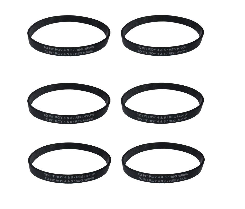 6 Replacement Vacuum Belts for Dirt Devil Type 4 & 5 - Compatible with Featherlite & Vision Models - Perfect for Home Cleaning and Maintenance