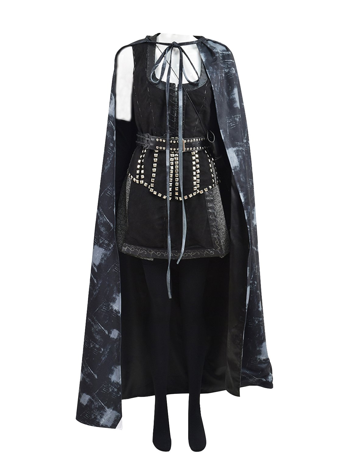 Fairy Tale Queen Costume for Women - Black Vest, Skirt & Cape Full Set (US Size L) | Halloween, Cosplay, Themed Parties & TV Show Reenactments