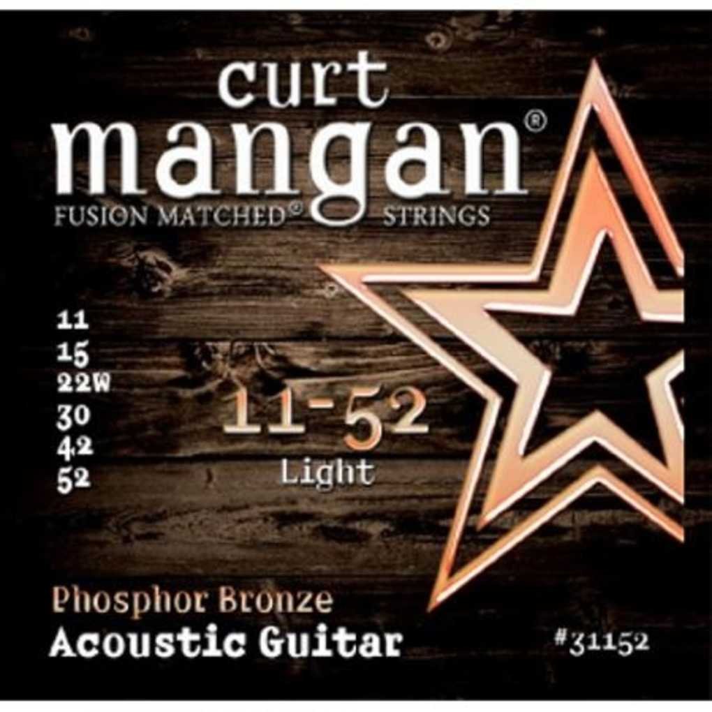 Curt Mangan Phosphor Bronze Acoustic Guitar Strings Light 11-52 - Best for Folk, Country & Fingerstyle Playing