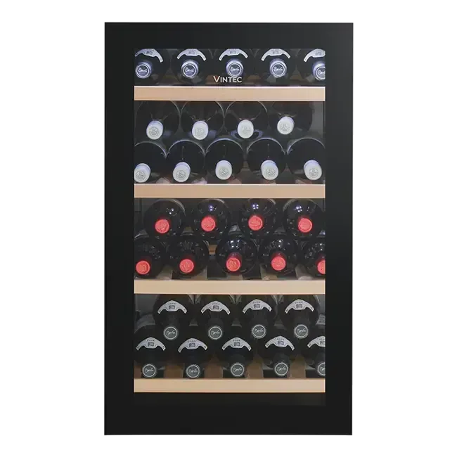 Vintec 35 Bottle Wine Cooler Refrigerator - Dual Zone Temperature Control for Red & White Wines - Perfect for Home Bar, Kitchen, or Dining Room Storage