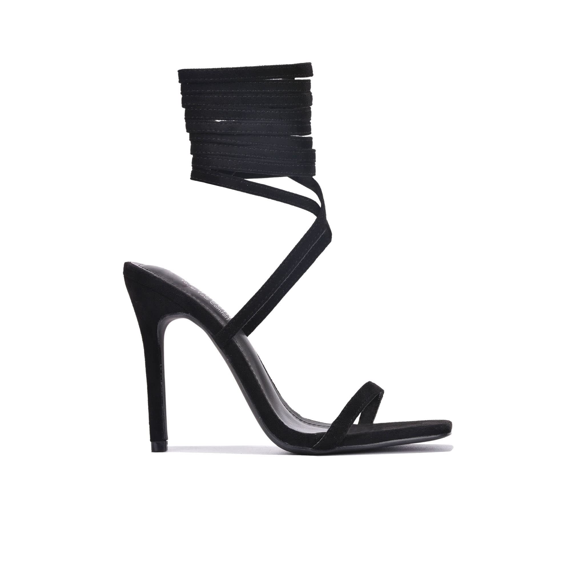 Cape Robbin Diara Sexy Clear Stiletto High Heels for Women - Strappy Lace Up Square Toe Party Shoes for Evening Wear, Date Night & Special Occasions