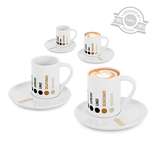 4-Pack Ceramic Espresso Cups for Barista & Coffee Lovers - Perfect for Home Brewing, Cafes & Gifts