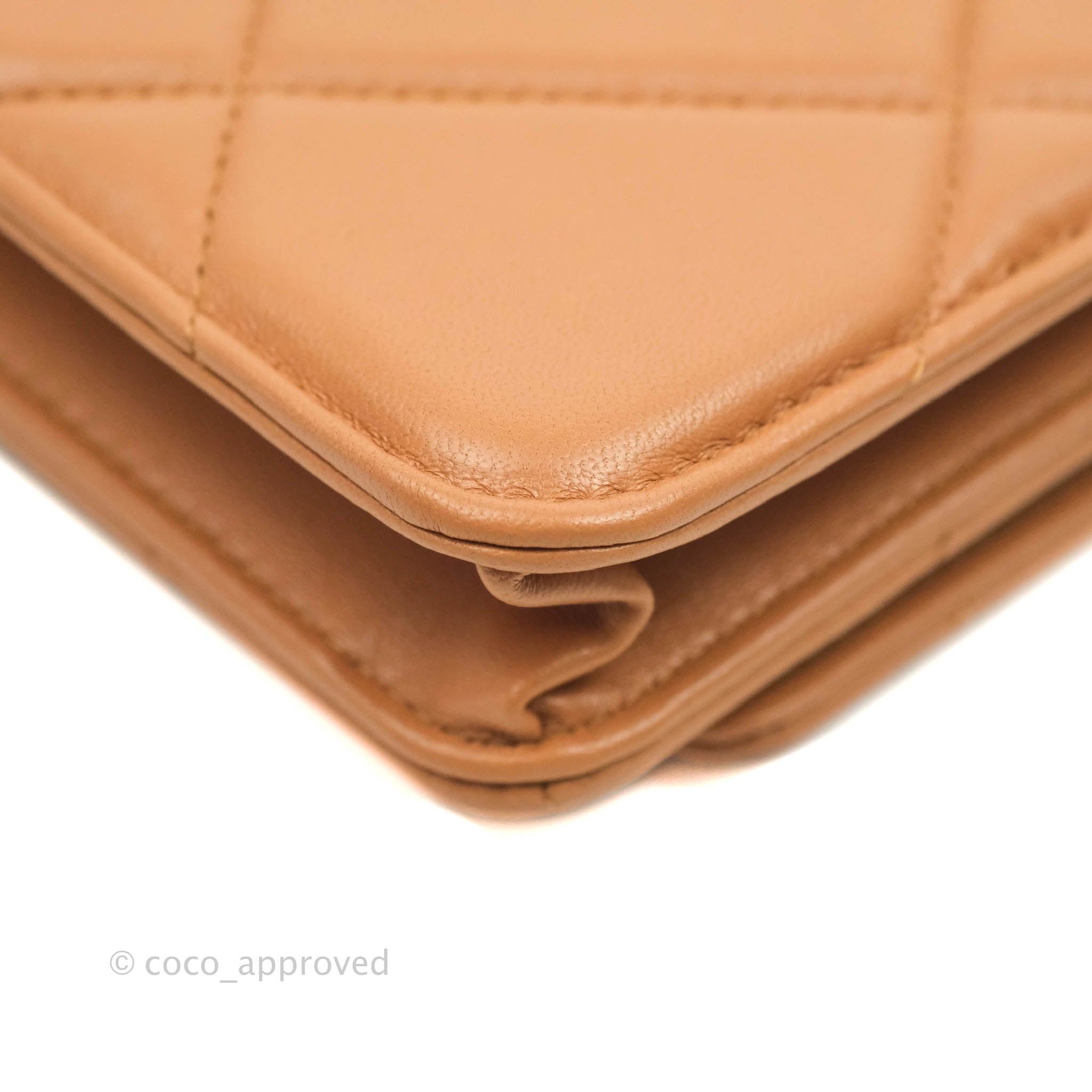 Chanel 19 Wallet on Chain WOC Dark Beige Caramel Lambskin Mixed Hardware 21K - Luxury Crossbody Bag for Women, Perfect for Evening Parties & Date Nights