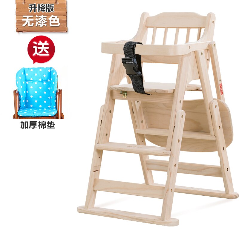 Wooden Baby High Chair - Adjustable Infant Feeding Chair for Safe & Comfortable Mealtime at Home or Restaurant
