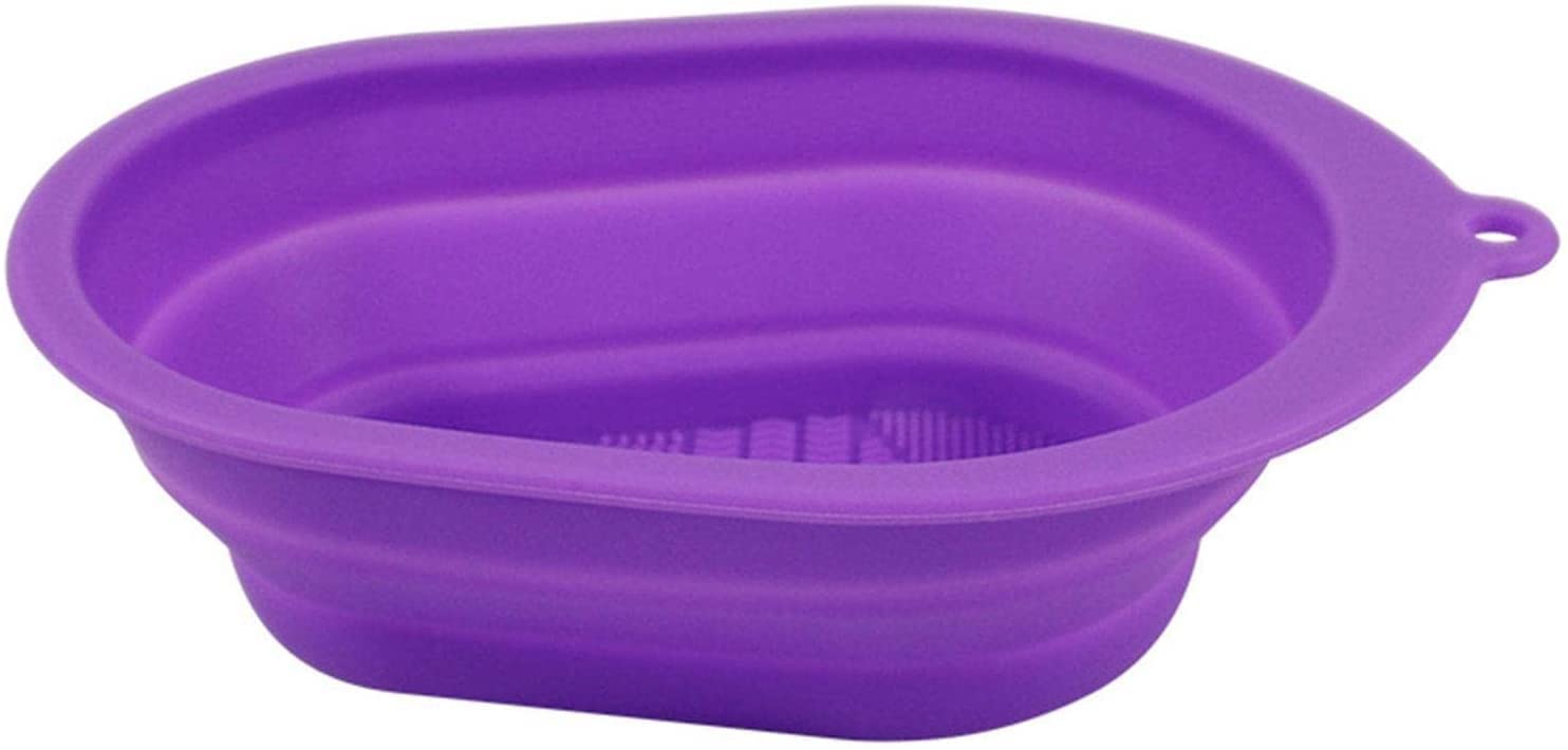 Foldable Silicone Makeup Brush Cleaning Bowl & Pad Set - 2 Pcs Multicolor Cosmetic Brush Cleaner Mat Tool Scrubber for Professional & Home Makeup Brush Care