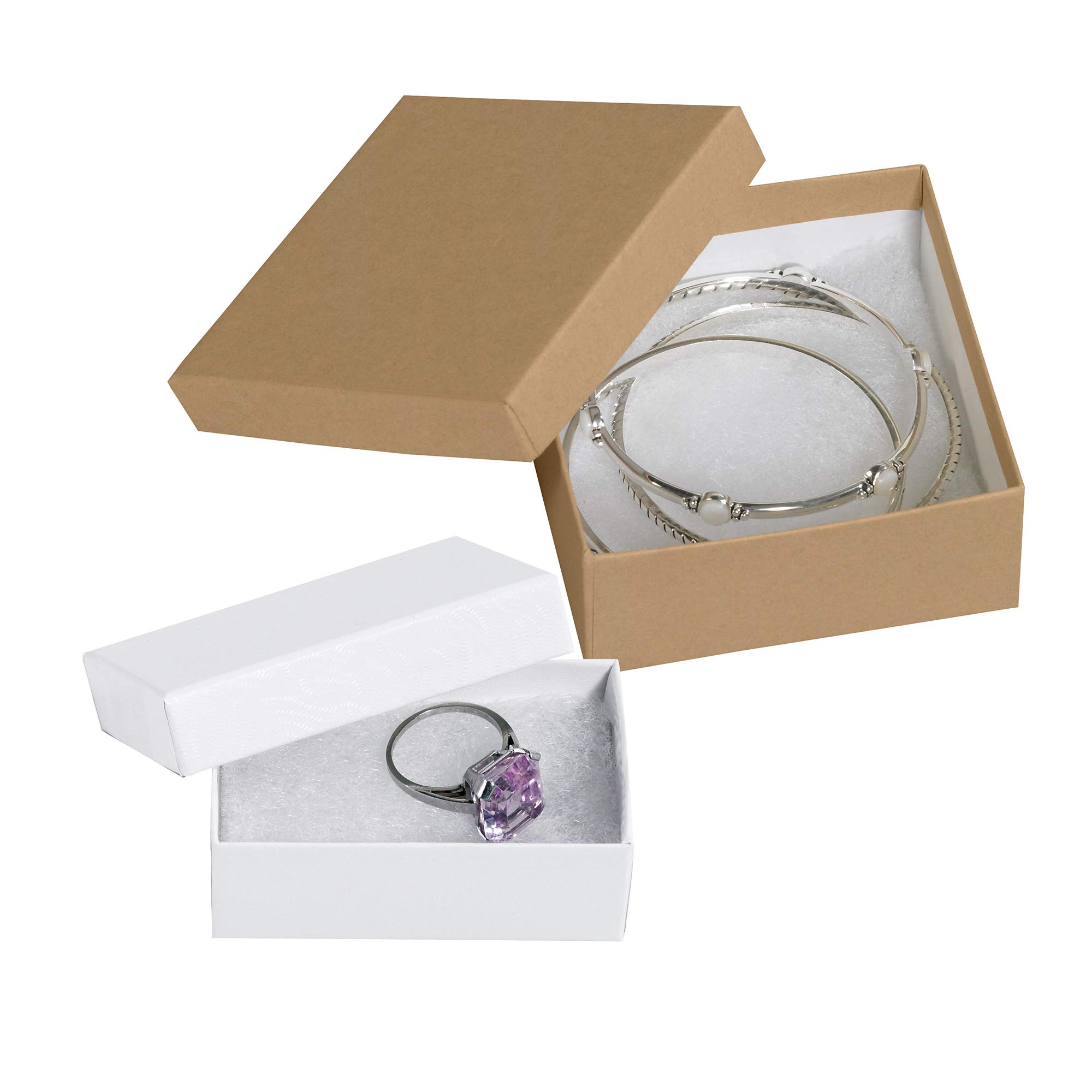 Aviditi 8x2x0.875 Inch White Jewelry Gift Boxes with Cotton Cushion - 100 Pack for Necklaces, Watches, Tennis Bracelets - Perfect for Jewelry Stores, Wedding Gifts & Luxury Packaging