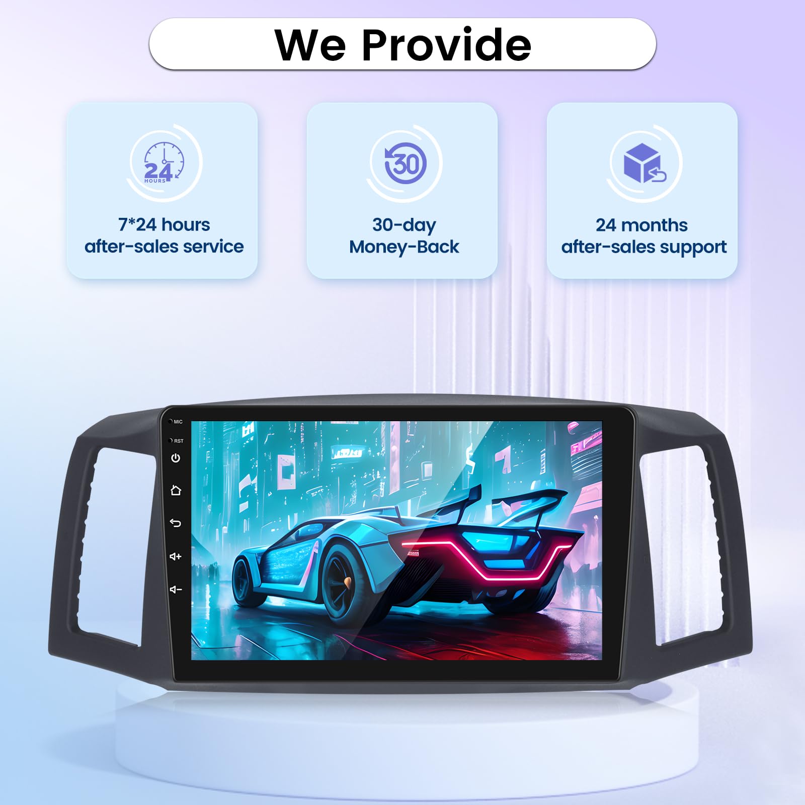 8-Core 4+64GB Android Car Stereo for Jeep Grand Cherokee 2004-2007 - 10.1 Inch IPS Touchscreen (1280x720) - Wireless CarPlay & Android Auto - DSP 32EQ / WiFi/GPS + AHD Backup Camera - Upgrade Your Ride with Smart Navigation & Entertainment