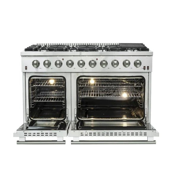 Forno Galiano Professional 48-Inch Stainless Steel Gas Range with 6 Burner Stove and Convection Oven - FFSGS6244 48