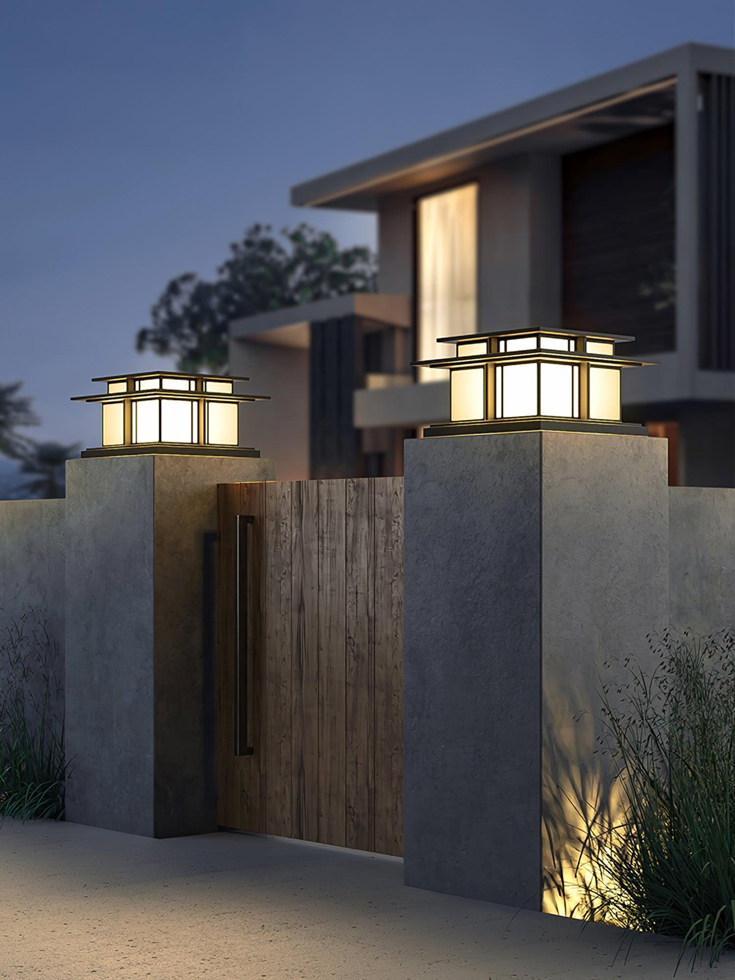 Boilyn Modern Outdoor Pillar Light - Waterproof LED Post Light for Garden, Patio, Pathway - Energy Efficient Solar or Hardwired Landscape Lighting for Home Exterior