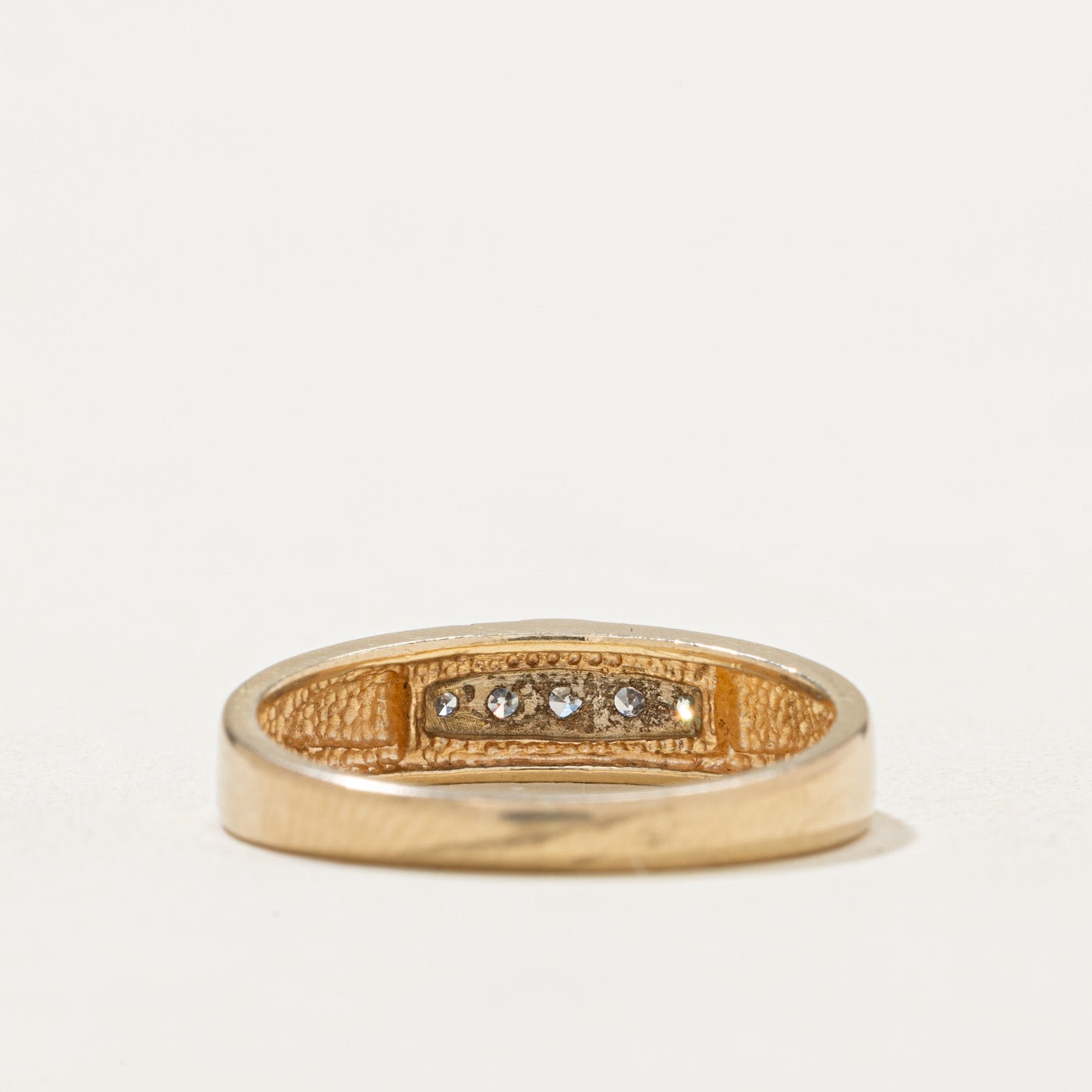 10K White Gold Five Stone Diamond Ring 0.05ctw Size 5.75 - Elegant Wedding Band, Anniversary Gift for Her, Perfect for Engagement & Everyday Wear
