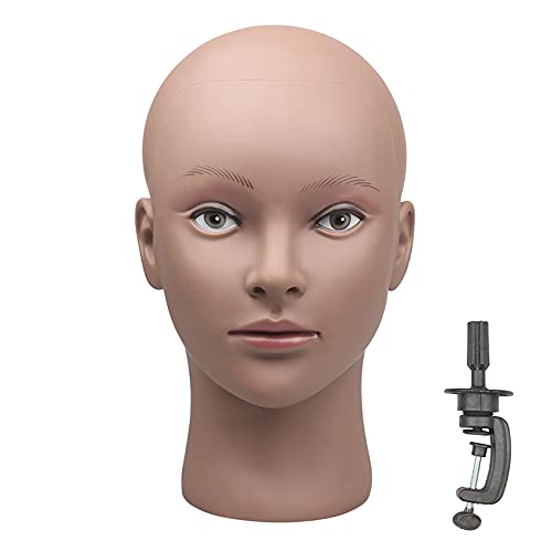 Professional Black Mannequin Head for Wig Making - Bald Styrofoam Wig Head with Adjustable Stand - Perfect for Hairstyling Practice, Cosplay, Salon Training & DIY Wig Creation