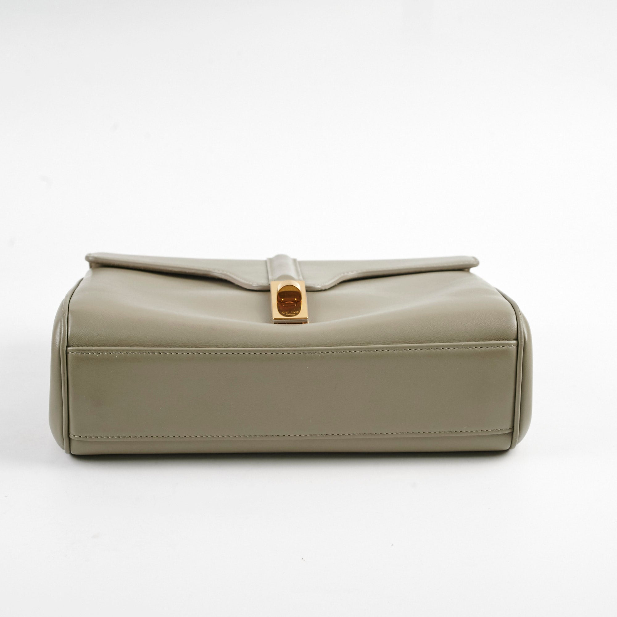 Celine Small 16 Satinated Calfskin Handbag in Green Clay | Luxury Crossbody Bag for Women | Perfect for Work, Travel & Evening Events