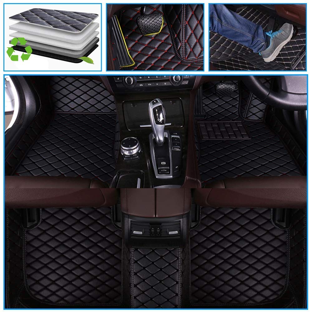Premium All-Weather Car Floor Mats for Range Rover Velar 2017-2019 - Full Coverage Non-Slip Leather Liners (Black) - Perfect for Off-Roading, Daily Commute & Winter Protection