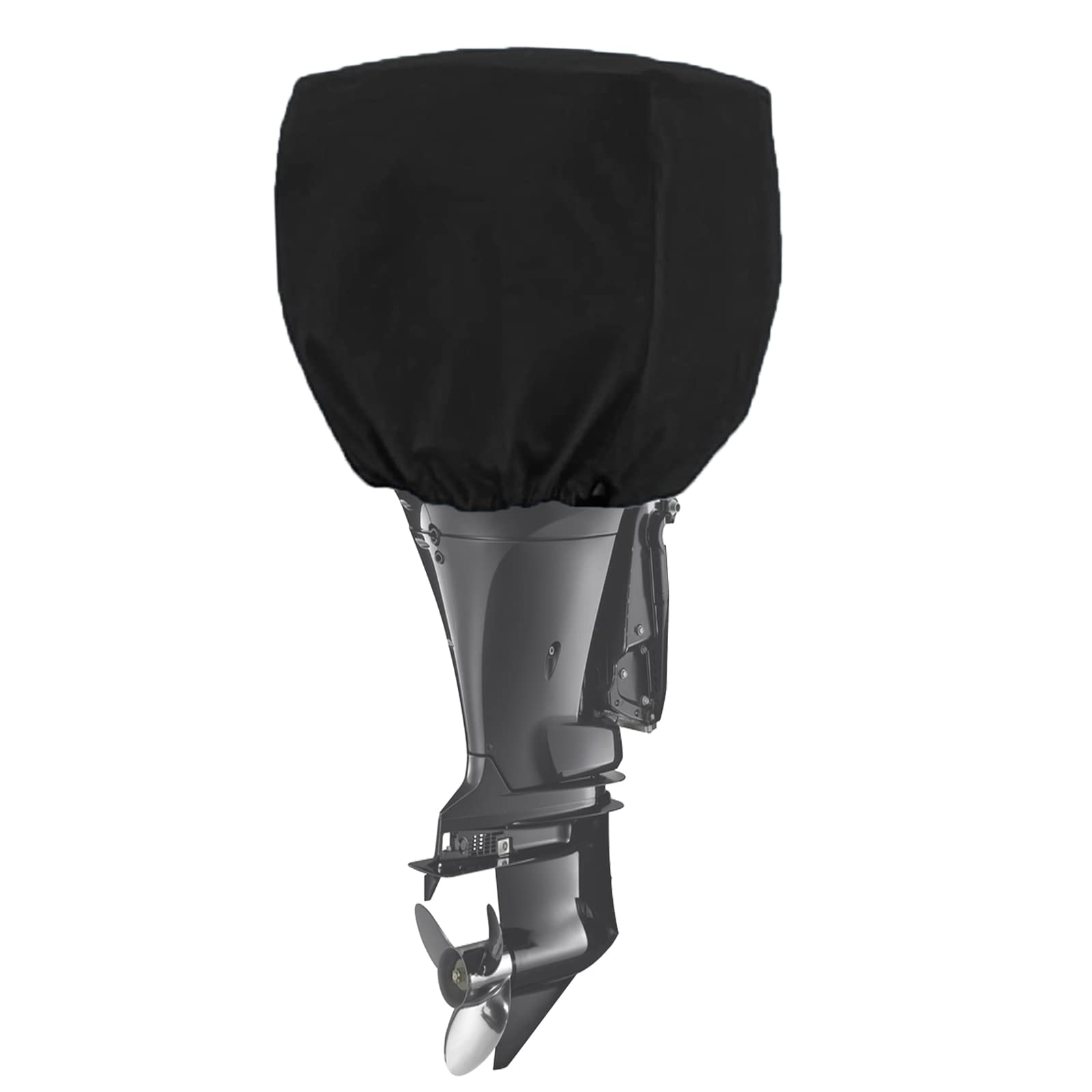 FCOUIID Waterproof Boat Motor Cover for Outboard Engines 25-50 HP - Heavy Duty UV Resistant Protection (Black, 2 Stroke) - Perfect for Marine, Fishing & Outdoor Storage