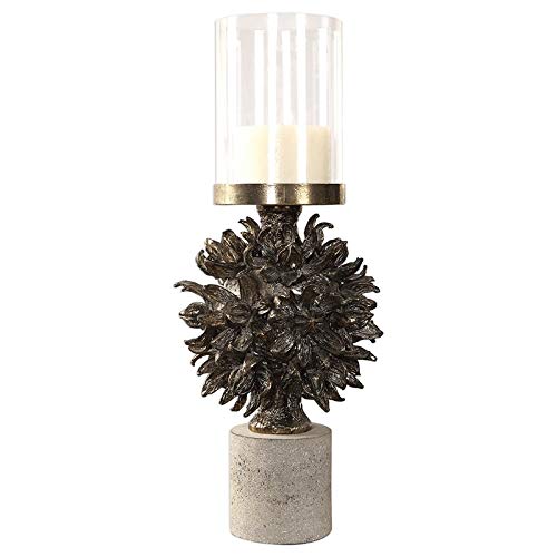 BOWERY HILL Modern Autograph Tree Candle Holder - Antique Bronze Finish - Elegant Home Decor for Dining Table, Wedding Centerpiece & Gift Idea